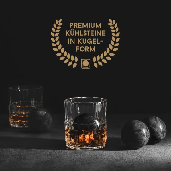 B'ROCKS Premium Kühlsteine (4 Kugeln + 2 Gläser)
